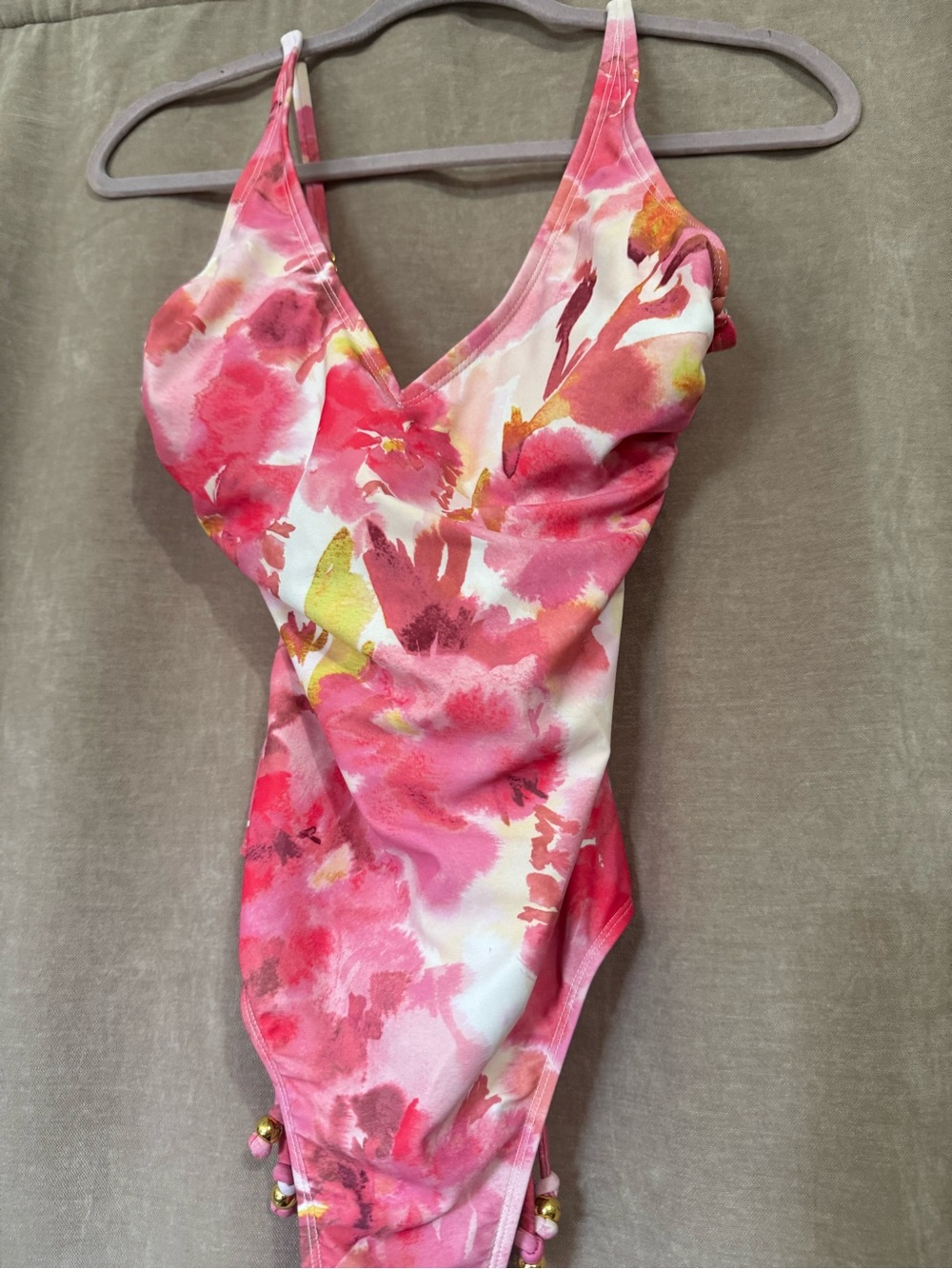 Shade & Shore Pink Floral One-Piece Swimsuit
